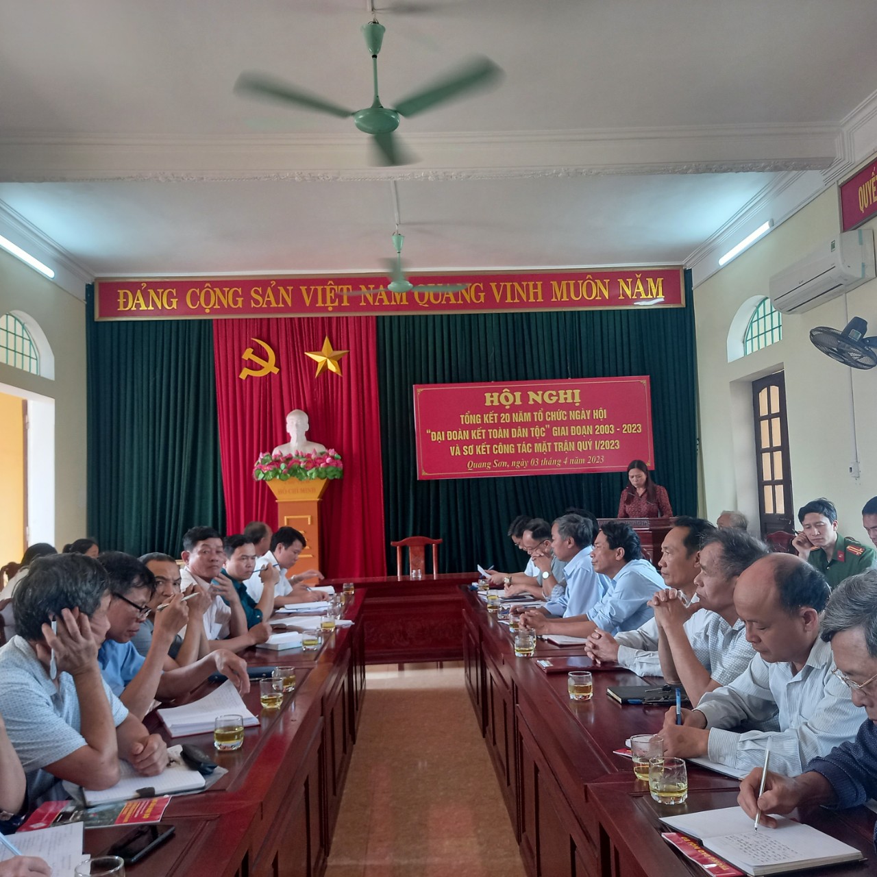 Ủy ban MTTQ Việt Nam xã Quang Sơn tổ chức hội nghị tổng kết 20 năm ngày hội “ Đại đoàn kết toàn dân tộc” (2003-2023) và sơ kết công tác Mặt trận quý I/2023