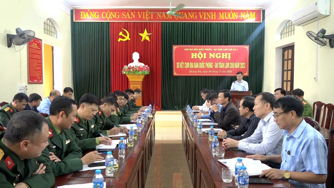 Xã Quang Sơn sơ kết cụm địa bàn quốc phòng an toàn làm chủ năm 2023